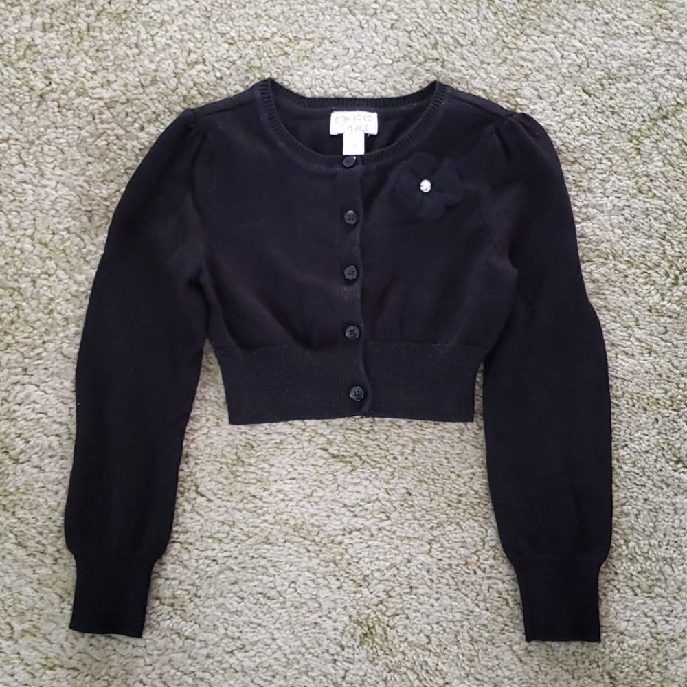 The Children's Place Black Shrug Cropped Sweater S